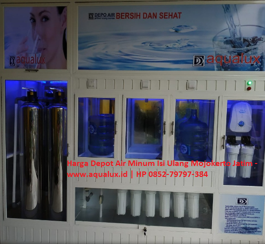 Harga Depot Air Minum Isi Ulang Mojokerto Jatim - www.aqualux.id HP 0852-79797-384