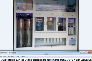 Jual Mesin Air Isi Ulang Bendosari sukoharjo 0852-79797-384 Aqualux