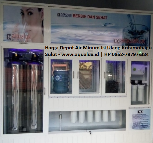 Harga Depot Air Minum Isi Ulang Kotamobagu Sulut - www.aqualux.id HP 0852-79797-384