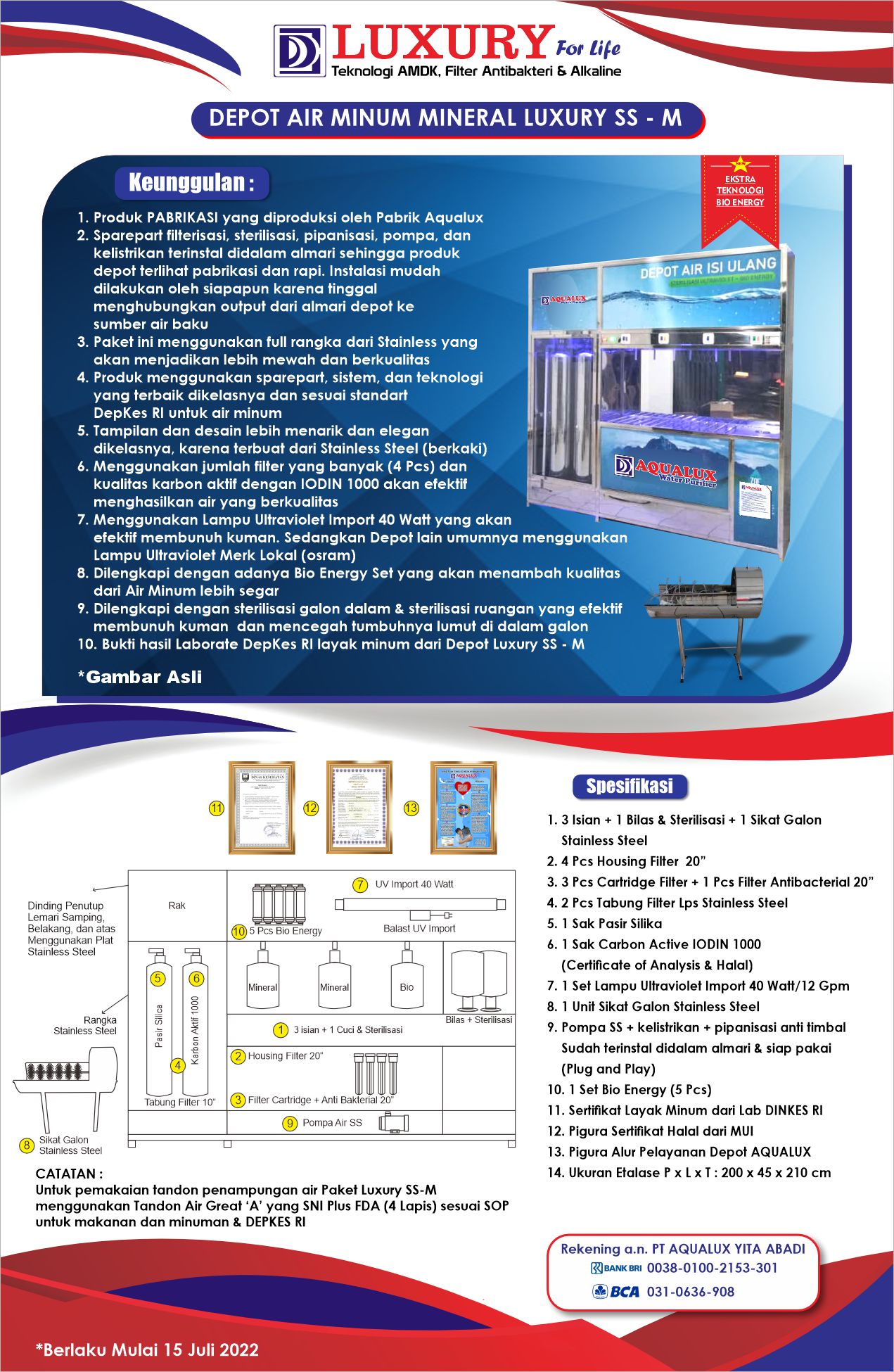 Harga Mesin Air Isi Ulang Aqualux - Aqualux